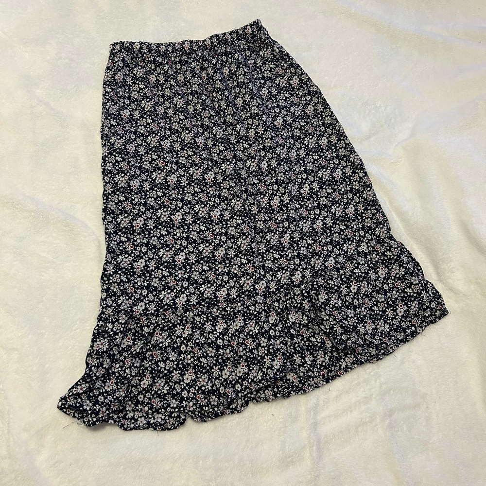 Floral Black and White Women's Skirt